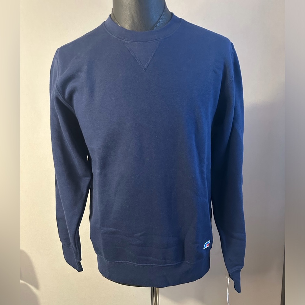 NWT Russell Athletic mens Navy Blue Crewneck Sweater. Size S